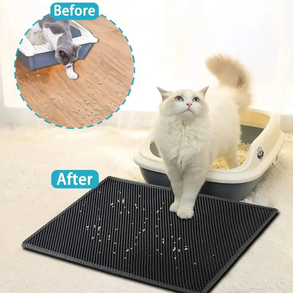 Honeycomb Cat Litter Mat – Double Layer, Waterproof & Easy Clean