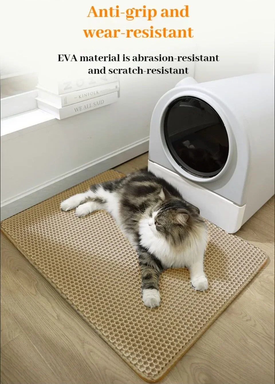 Honeycomb Cat Litter Mat – Double Layer, Waterproof & Easy Clean