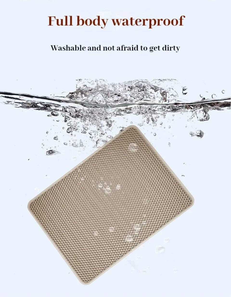Honeycomb Cat Litter Mat – Double Layer, Waterproof & Easy Clean