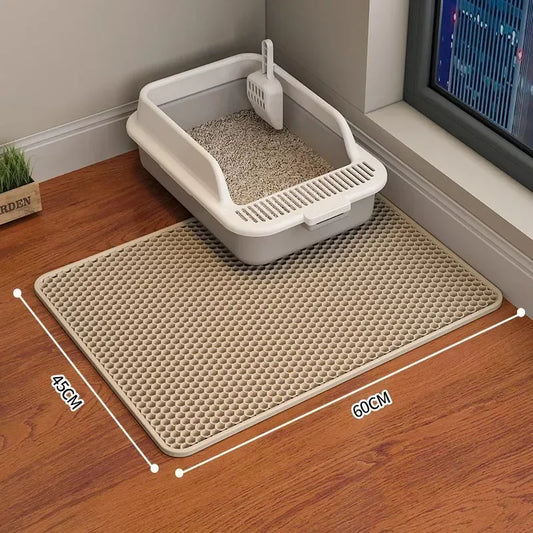 Honeycomb Cat Litter Mat – Double Layer, Waterproof & Easy Clean