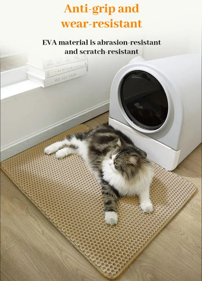 Honeycomb Cat Litter Mat – Double Layer, Waterproof & Easy Clean